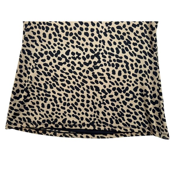 Croft & Barrow Womens Leopard Print Top Blouse L Black Tan Stretch - Picture 8 of 10